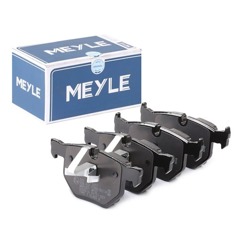 Image of MEYLE 025 235 5017 Brake pad set Rear Axle, prepared for wear warning indicator, Original Quality, with anti-squeak plate Brake Pad Set,disc brake (4