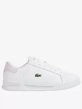 image of Lacoste Twin Serve 0722 Trainers, White/Pink, Size 4, Women