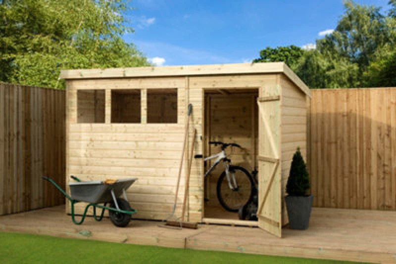 Image of Empire Sheds Empire 1500 Pent 10X3 Pressure Treated Tongue And Groove Wooden Garden Shed Door Right (10' X 3' / 10ft X 3ft) (10X3)