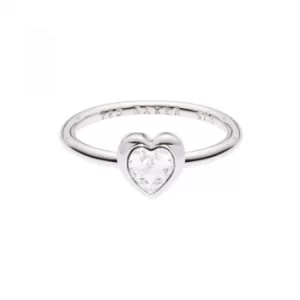 Image of Ted Baker Ladies Silver Plated Crystal Heart Ring Size ML