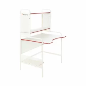 Image of X Rocker Icarus PC Gaming Station with Shelf, White