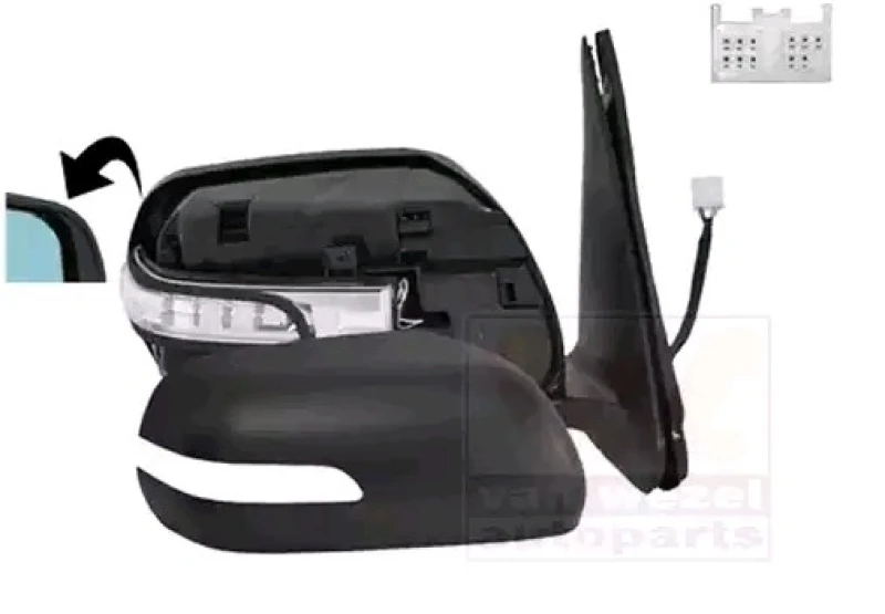 Image of VAN WEZEL 5250828 Wing mirror * HAGUS * Right, Heatable, primed Outside Mirror (50)