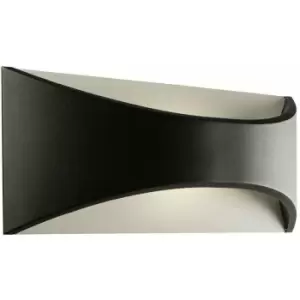 image of Loops - IP65 Outdoor Modern Curved Wall Light Black Texture Aluminium 12W Warm White led