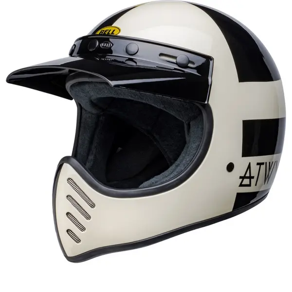 image of Bell Moto-3 Atwyld Orbit Gloss Black White Full Face Helmet Size XS