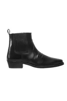 Image of Distressed Leather Gusset Western Ankle Boots
