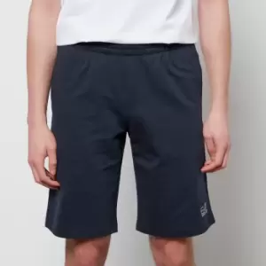 Image of EA7 Mens Core Identity French Terry Shorts - Night Blue - L