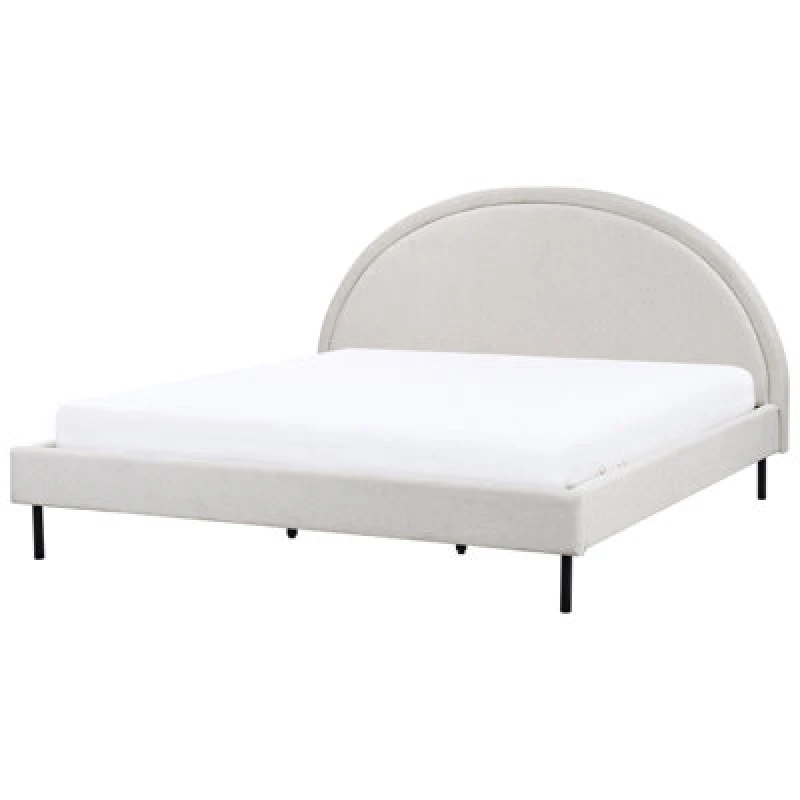 Image of Beliani Bed Fabric Margut 180 X 200 Cm (Eu Super King) Light Grey