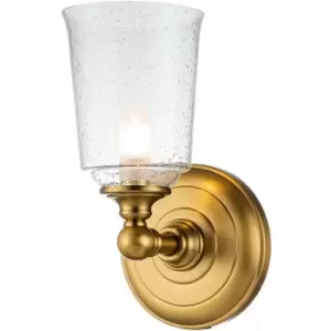 Image of Elstead Feiss Hugeunot Lake Wall Lamp Burnished Brass, IP44