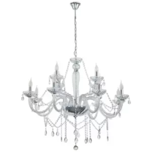 image of Eglo - Basilano 12 Lamp Multi Arm Chandeliers Chrome