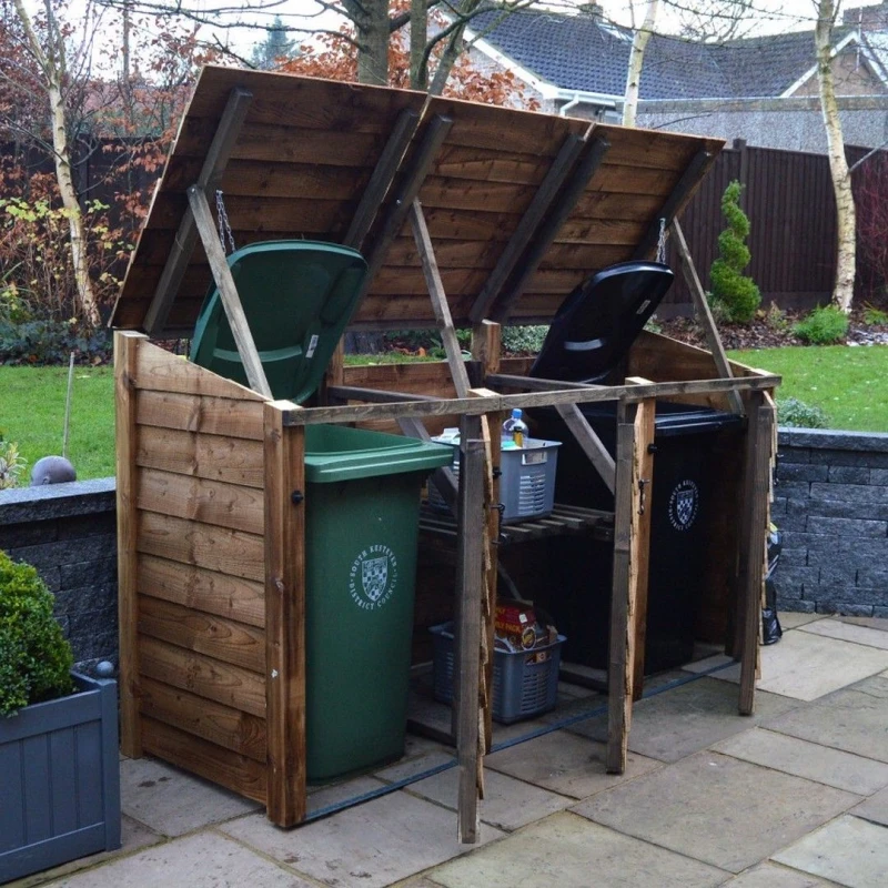 Image of Rutland County Garden Furniture Ltd Morcott Triple Wheelie Combo - L79 x W246 x H131cm - Rustic Brown Brown Unisex