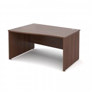 Image of Maestro 25 PL Left Hand Wave Desk 1400mm - Walnut Panel Leg Design