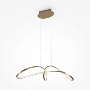 image of Maytoni Curve Modern Integrated LED Pendant Ceiling Light Gold 4000K