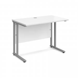 Image of Maestro 25 SL Straight Desk 1000mm x 600mm - Silver Cantilever Frame