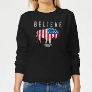 Image of American Gods Believe In Bull Womens Sweatshirt - Black