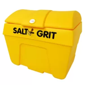 Image of Polyethylene grit bin with hasp & staple - yellow, 400L