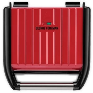 image of George Foreman Family 25040 5 Portion Steel Grill - Red