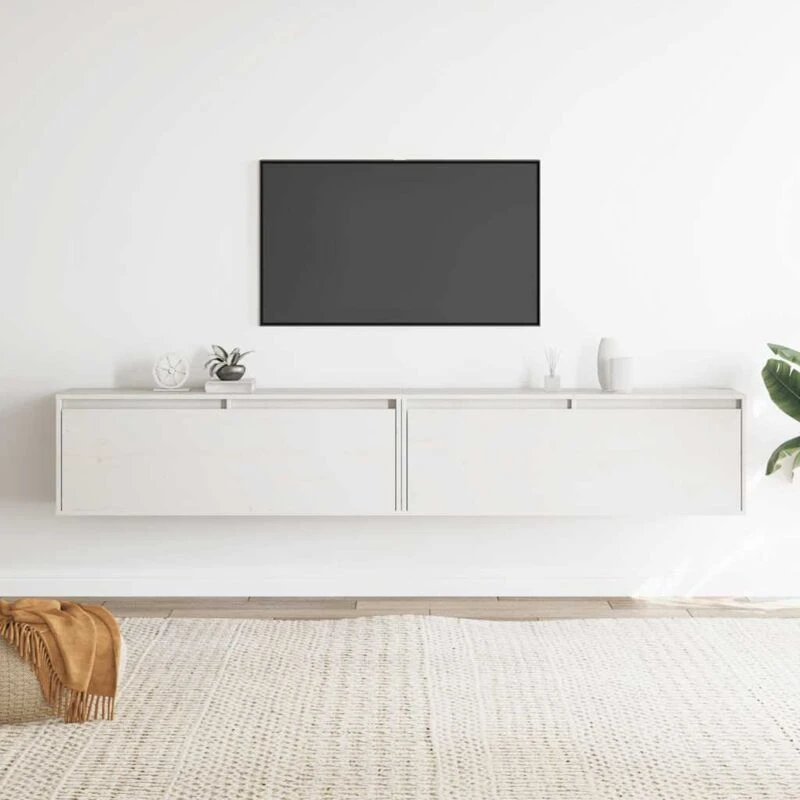 Image of VIDAXL Wall Cabinets 2 pcs White 100x30x35cm Solid Wood Pine vidaXL 8720286840603