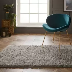 image of Esselle Larissa Grey Shaggy Rug 80 x 120cm