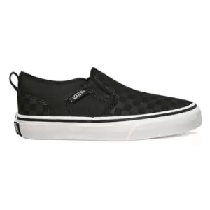 Image of Vans Vans Asher Check Trainers Juniors - Black