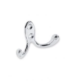 Image of 2 Coat Hooks in Brass or Chromium plated