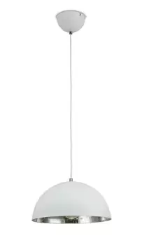 Image of Krista Dome Ceiling Pendant E27, Matt White, Mirror Mosaic Inner