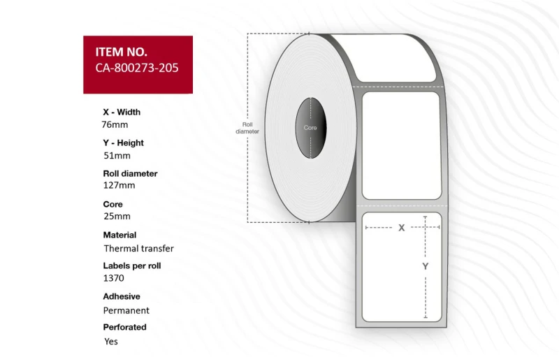 Image of CAPTURE Lel 76x51mm. Core 25mm.