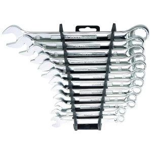 Image of Wickes Heavy Duty Chrome Plated Combination Spanner Set Pack of 12