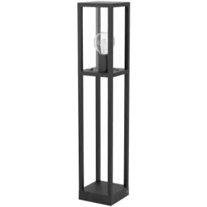 image of Loops - IP44 Outdoor Bollard Light Black Cast Aluminium Box 1 x 40W E27 Tall Lamp Post