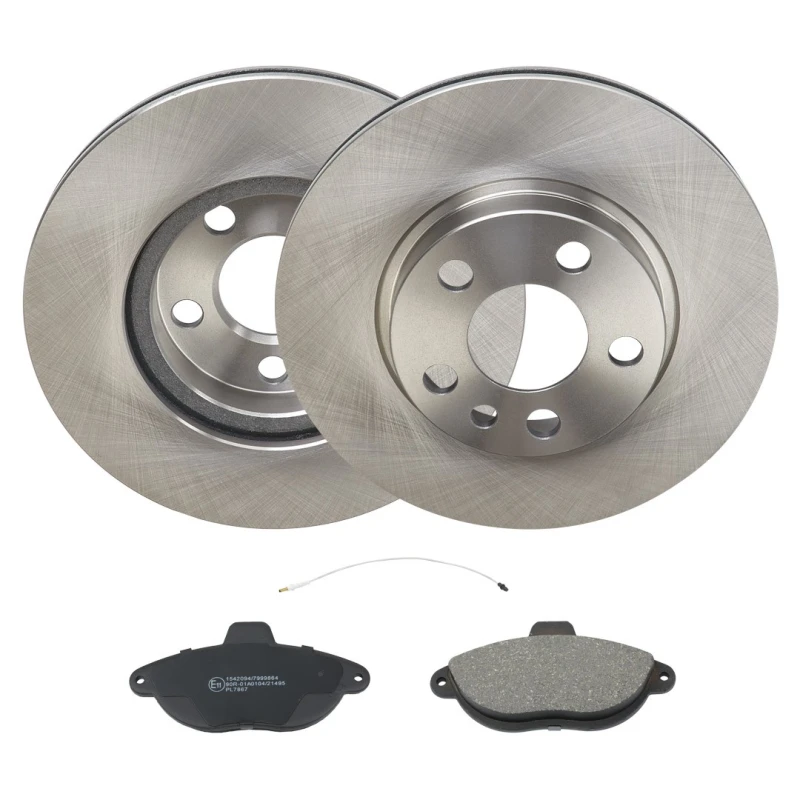 Image of RIDEX 3405B2077 Brake disc and pads set Front Axle, Brake Disc Type: Vented, incl. wear warning contact Brake Set,disc brakes (3405)