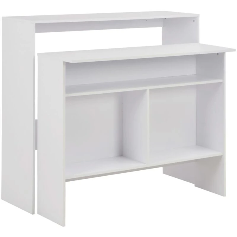 Image of vidaXL Bar Table with 2 Table Tops White Coffee Dining Tall Breakfast Stand