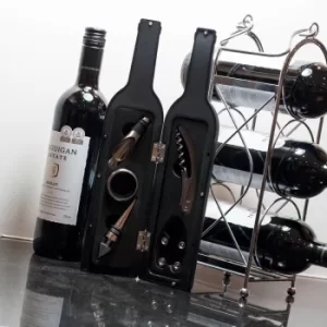 image of Wine Bottle Accessory Set in Black Stainless Steel