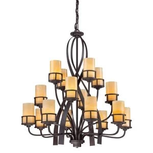 image of 16 Light Multi Arm Chandelier Imperial Bronze Finish, E27