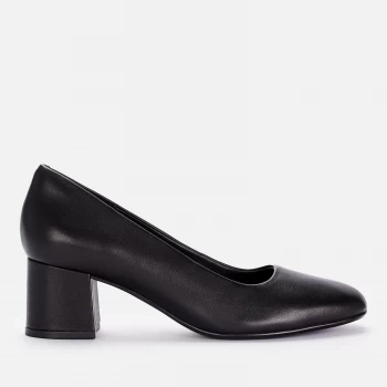 Image of Clarks Womens Sheer 55 Leather Court Shoes - Black - UK 7