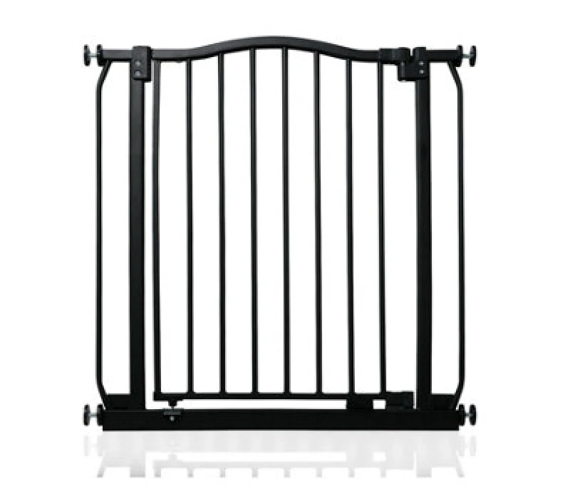 Image of Safetots Curved Top Safety Gate, 71Cm - 80Cm, Matt Black, Pressure Fit Stair Gate