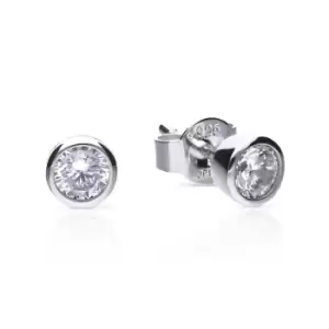 image of Diamonfire Silver Zirconia 0.5ct Solitaire Bezel Set Earrings