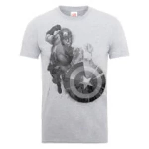 Image of Marvel Avengers Assemble Captain America Mono T-Shirt - Grey - XL