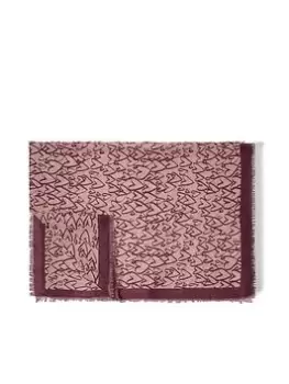 image of Katie Loxton Outline Heart Scarf- Pink/Plum