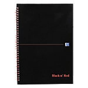 image of OXFORD Black n' Red Wirebound Hardback Notebook Ruled A5 140 Pages