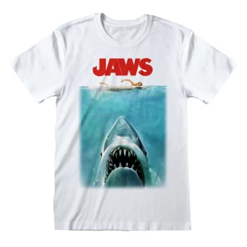 image of Jaws - Poster Unisex Large T-Shirt - White