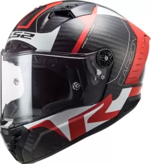 Image of LS2 FF805 Thunder Racing1 Carbon Helmet, white-red, Size L, white-red, Size L