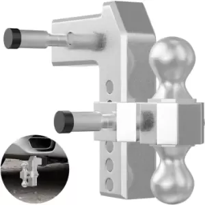 Image of VEVOR Adjustable Trailer Hitch, Fits 2" Receiver, 6" Drop Ball Mount Hitch w/ Forged Aluminum Shank & Two Iron Balls, 12500 LBS Towing Capacity for