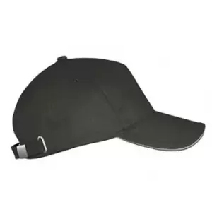 image of SOLS Unisex Long Beach Cap (One Size) (Dark Grey/Light Grey)