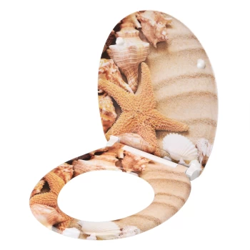 image of Soft Close Toilet Seat Starfish & Sand with Quick Release