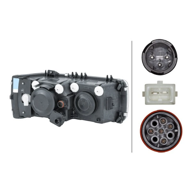 Image of HELLA 1LJ 247 046-391 Headlights H1, Left, with bulbs, Halogen Headlight (259)