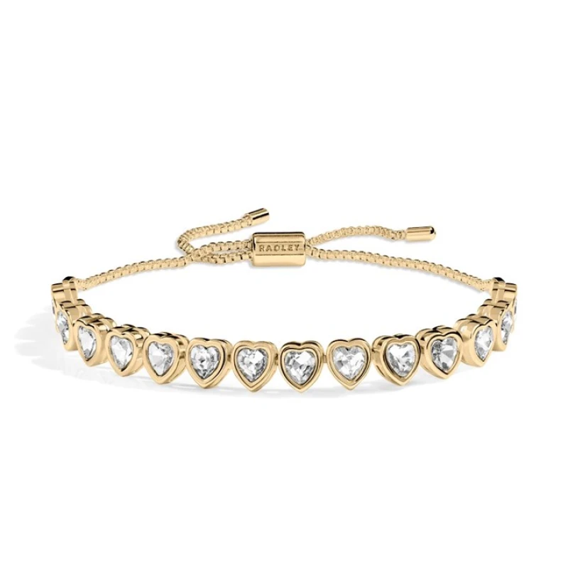 Image of Radley RYJ3442S Gold Tone Clear Heart Bracelet - J81952