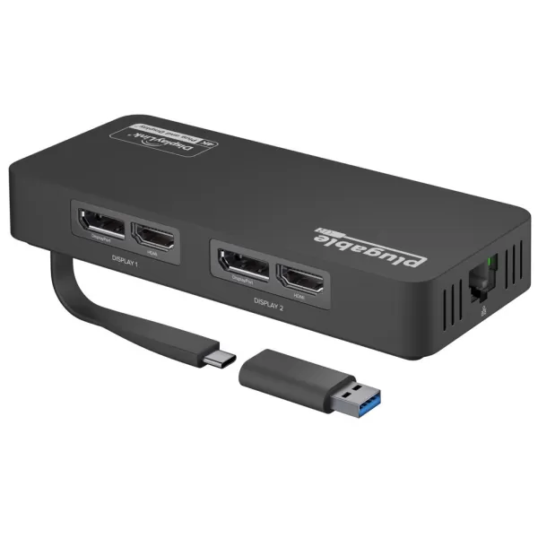 image of PLUGABLE 4K DP & HDMI Adapter Ethernet