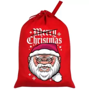 Image of Grindstore A Not So Merry Christmas Santa Sack (One Size) (Red/White) - Red/White