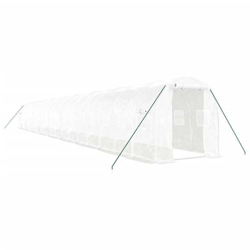 Image of vidaXL Greenhouse with Steel Frame White 36 m 18x2x2 m, White 3188035