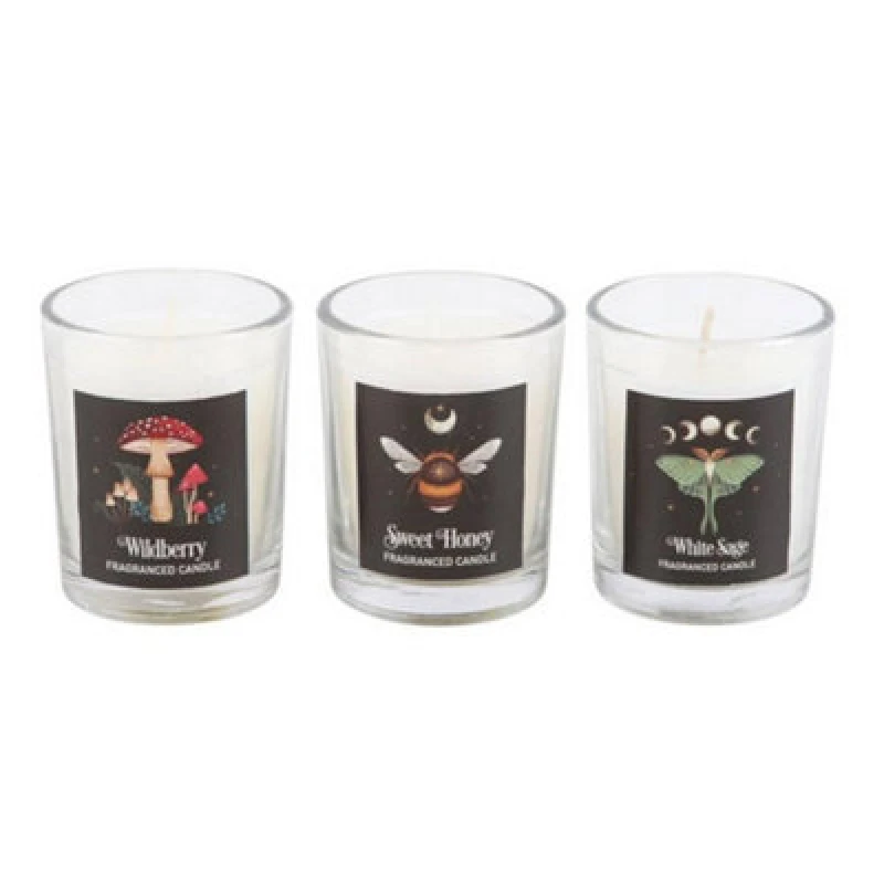 Image of Something Different Something Different Dark Forest Trio Votive Candles (Pack of 3) in White White One Size Unisex 5063693881528