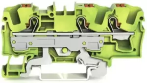 Image of Wago Green/Yellow 2206 Terminal Block, 14 8 AWG, 20 8 AWG, 0.5 10 mm, 1 10 mm,